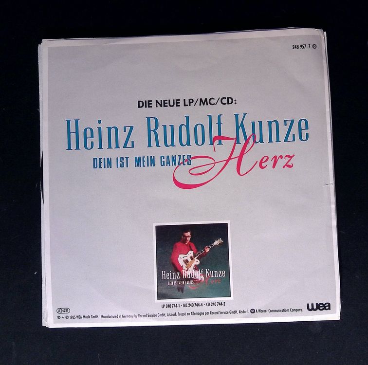 Heinz Rudolph Kunze Dein Ist Mein Ganzes Herz Single Kaufen Auf