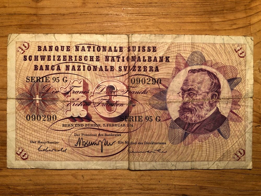 Banknote Schweiz 1974 10 Franken Kaufen Auf Ricardo