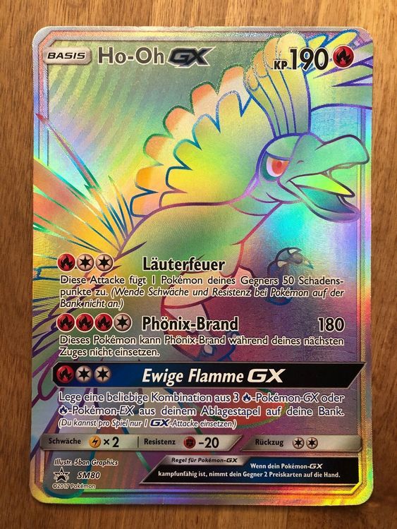 Pokémon HO OH GX 190 Rainbow XL Karte Kaufen auf Ricardo