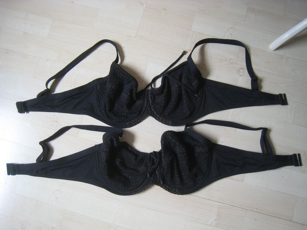 x schwarzer BH Bikini Oberteil ca Gr C D mit Bügel Gebraucht in