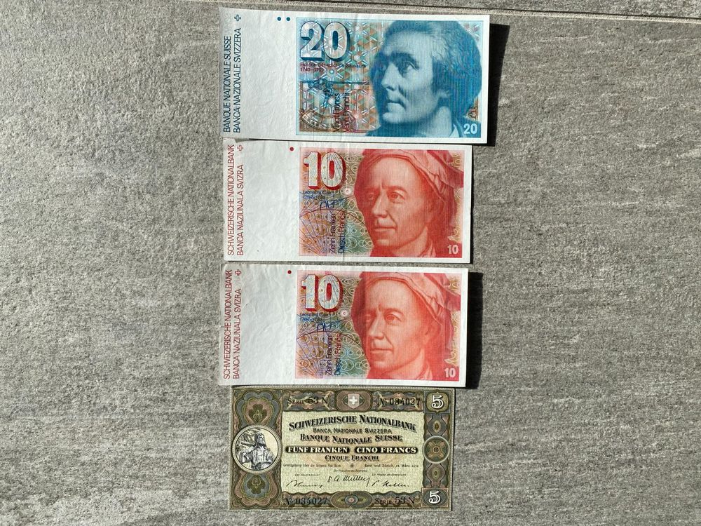 Alte Ch Banknoten Er N Top Zustand Ohne Versandkosten Kaufen