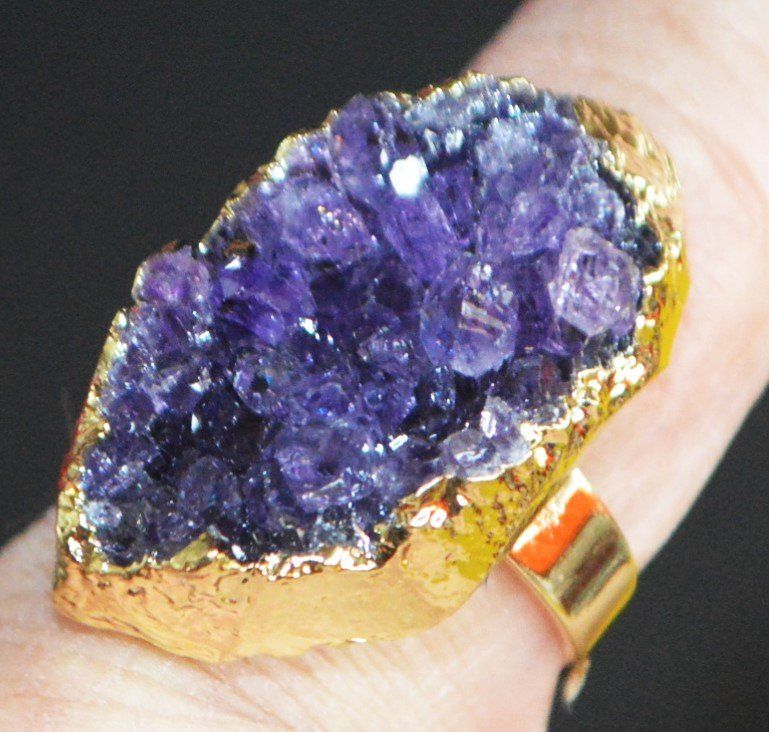 Ring Amethyst Cluster Gr Ssenverstellbar Kaufen Auf Ricardo