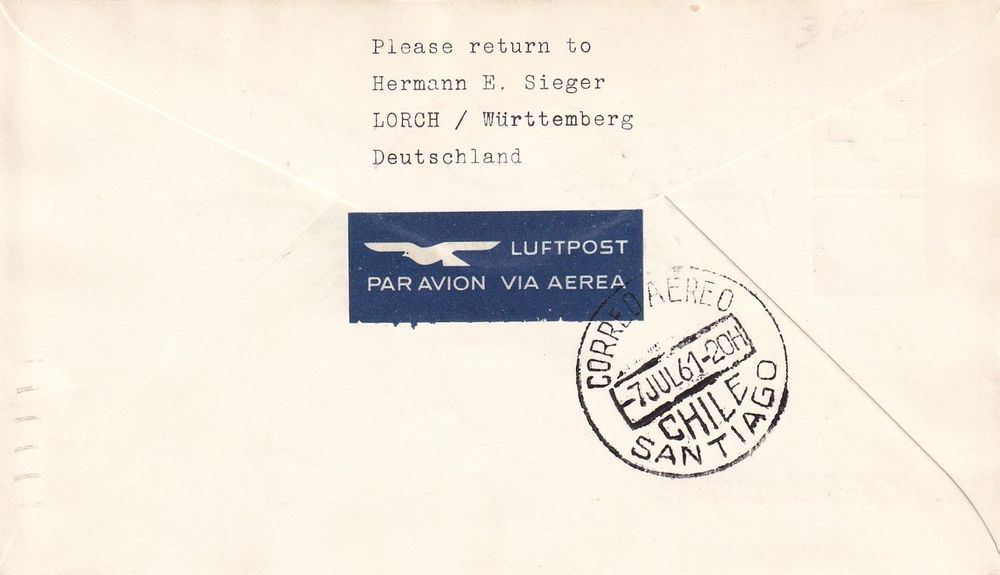 Erstflug Lufthansa Zürich Santiago de Chile 1961 Kaufen auf Ricardo