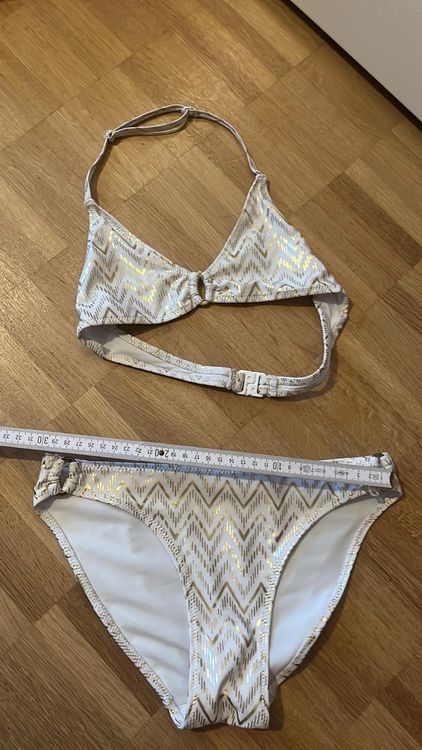 Bikini Weiss Gold Oberteil Verstellbar Neuwertig Gr 38 Kaufen Auf