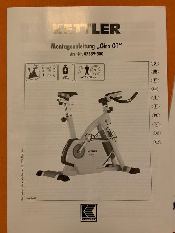 Kettler Indoor Cycle Giro Gt Wenig Gebraucht Kaufen Auf Ricardo