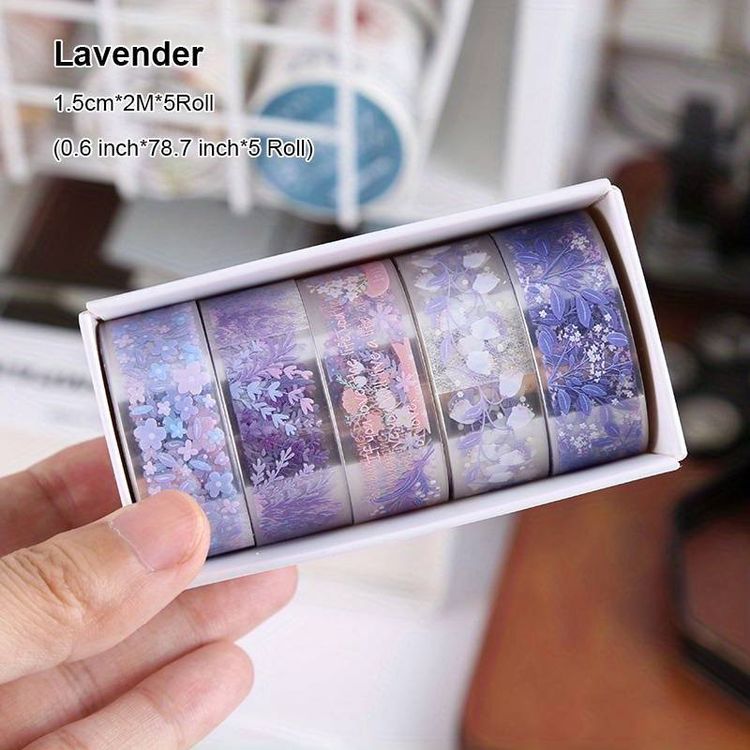 5 Stk Deko Washi Tape Klebeband Lavendel Blumen Kaufen Auf Ricardo