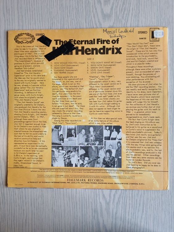 Lp The Eternal Fire Of Jimi Hendrix With Curtis Knight Kaufen