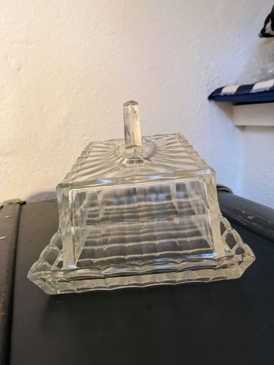 Käseglocke Vintage Art Deco Glas Kristall Pressglas Kaufen auf Ricardo