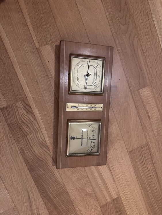 Altes Fischer Thermometer Mit Barometer Wetterstation Holz Kaufen Auf