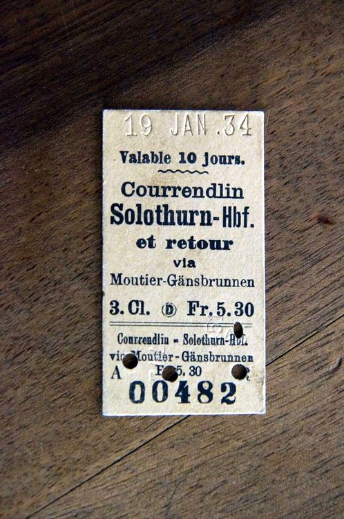 3 Kl Billet Currendlin Solothurn Hbf 1934 Kaufen Auf Ricardo