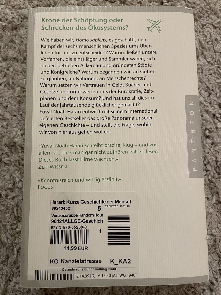 Buch Eine Kurze Geschichte Der Menschheit Harari Kaufen Auf Ricardo