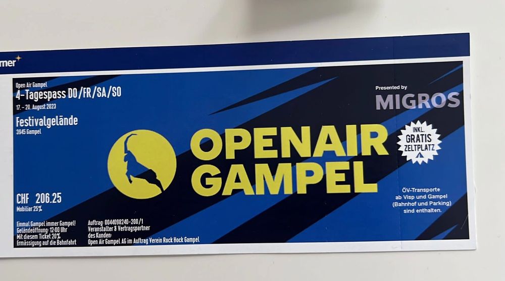 Openair Gampel Tagespass Kaufen Auf Ricardo