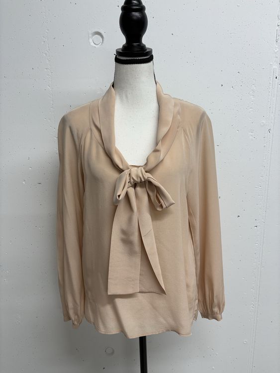 Edle Seidenbluse Von Jennifer Hope Gr S Nude Beige Schluppe Neu