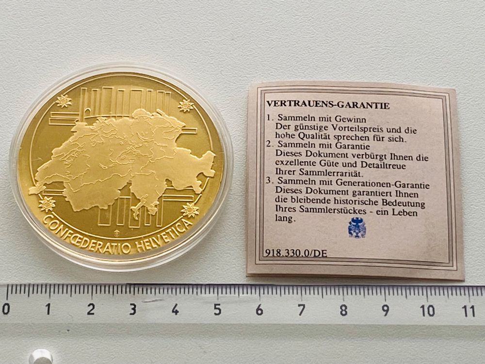 1000 Banknote Medaille Vergoldet Schweiz 52 Gr Zertifikat Kaufen