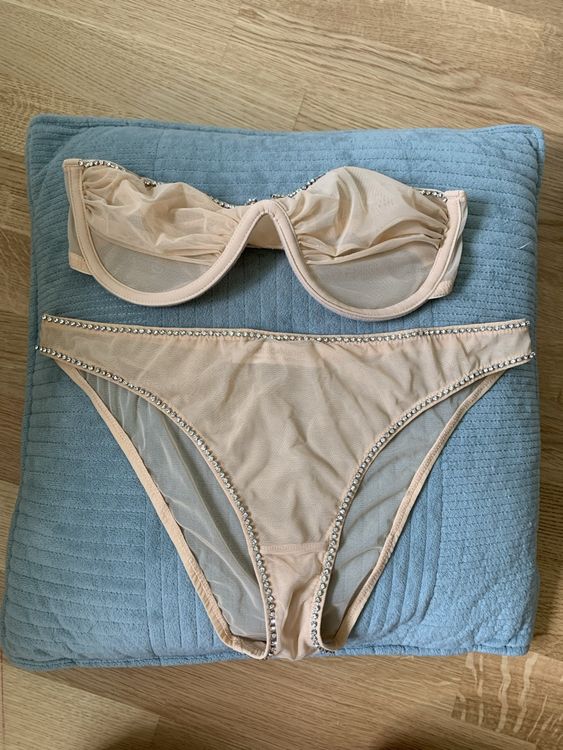 Camille x Mango Unterwäsche Gr S Strass nude transparent Neu gemäss