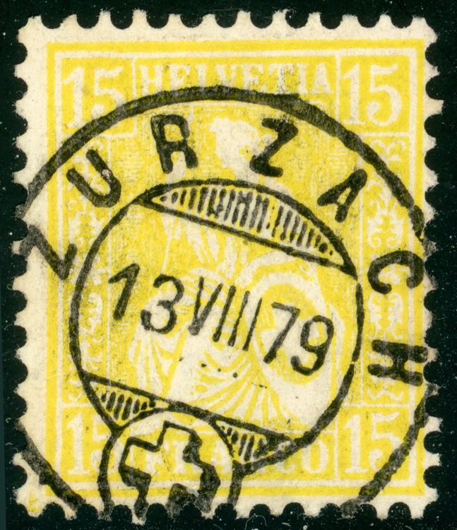 FWM Marke Vollstempel 39 Sitzende Helvetia ZURZACH 1879 Kaufen Auf