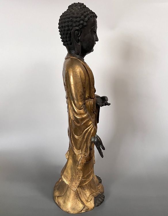 Stehende Bronze Buddha Figur Tibet China Skulptur 60cm groß Kaufen