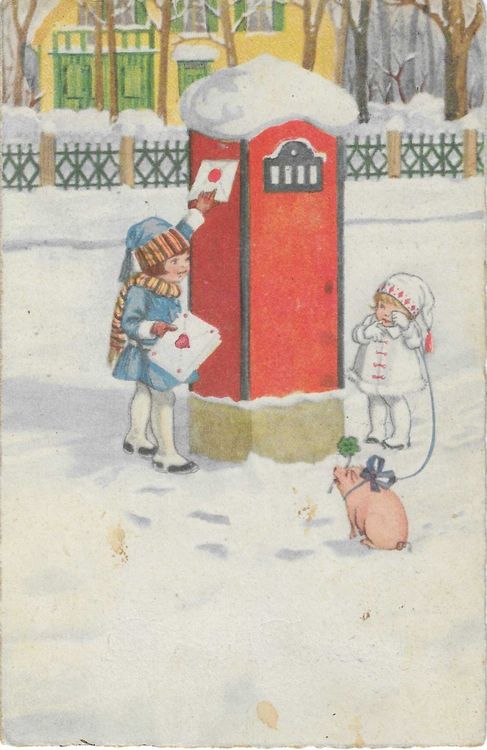 Carte Postale Enfant Dans La Neige 1929 Avec Timbre Kaufen Auf Ricardo