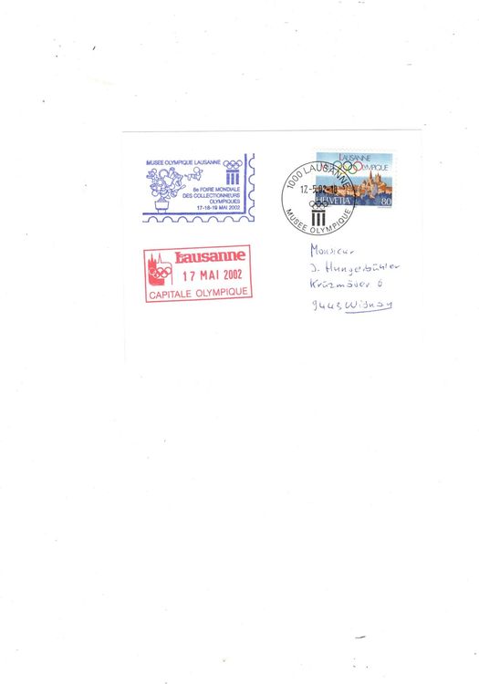 OLYMPIA LAUSANNE 6e FOIRE MONDIALE COLLECT 2002 Briefmarke Kaufen