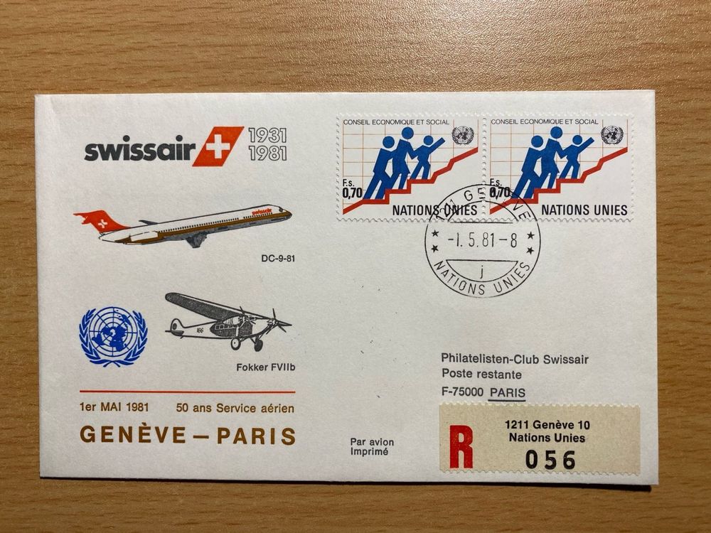 Swissair Sonderflug Genf Paris Ab UNO 81 Kaufen Auf Ricardo