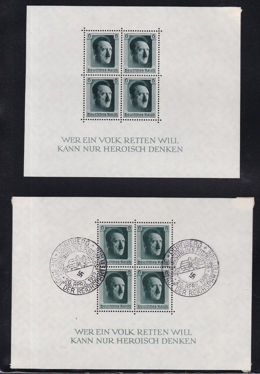 Zwei Briefmarken Blocks Deutsches Reich Kaufen Auf Ricardo