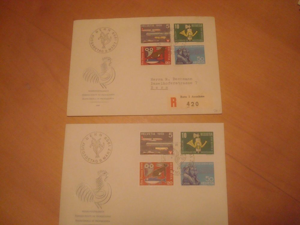 CH 1959 FDC Serie Mit Und Ohne Adresse Kaufen Auf Ricardo