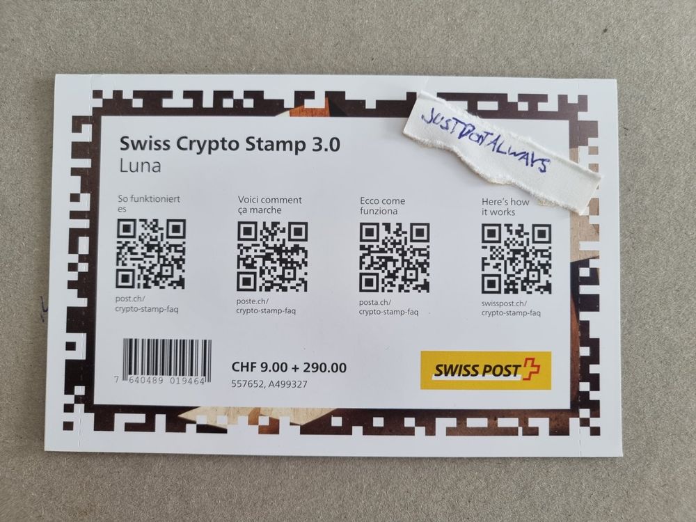 Luna Token Id Swiss Crypto Stamp Kaufen Auf Ricardo