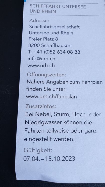 Schifffahrt Untersee und Rhein 2 für 1 Tageskarte Kaufen auf Ricardo