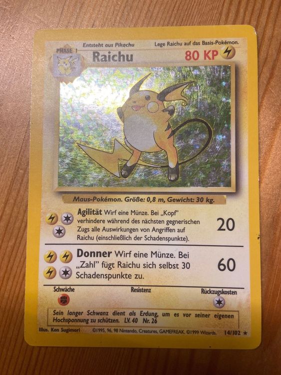 Raichu Pokemon Karte Kaufen Auf Ricardo