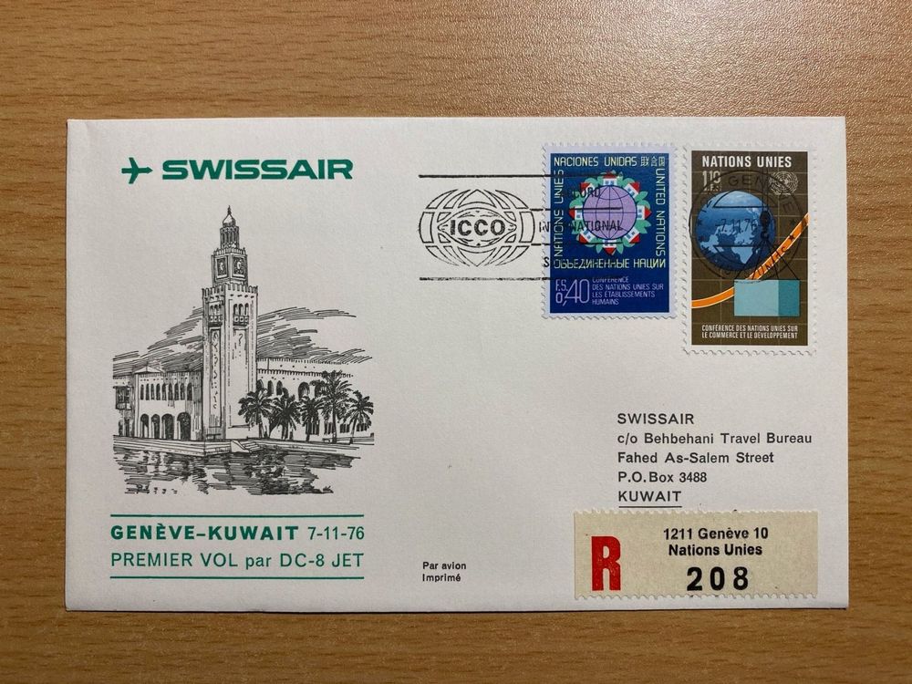 Swissair EF Genf Kuwait Ab UNO 1976 Kaufen Auf Ricardo