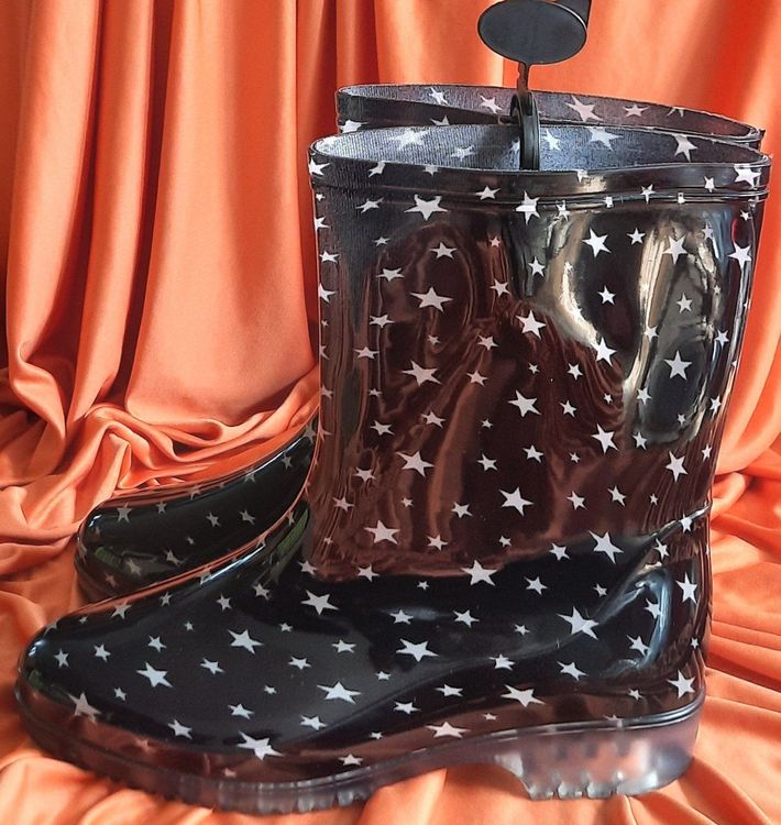 Apollo Gummistiefeletten Regenstiefel Sterne Schwarz Gr Kaufen