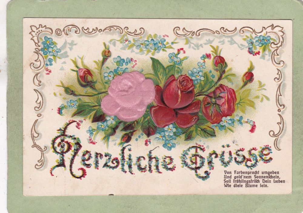 Kitsch Grüsse Blumen Reliefkarte 1913 Kaufen auf Ricardo