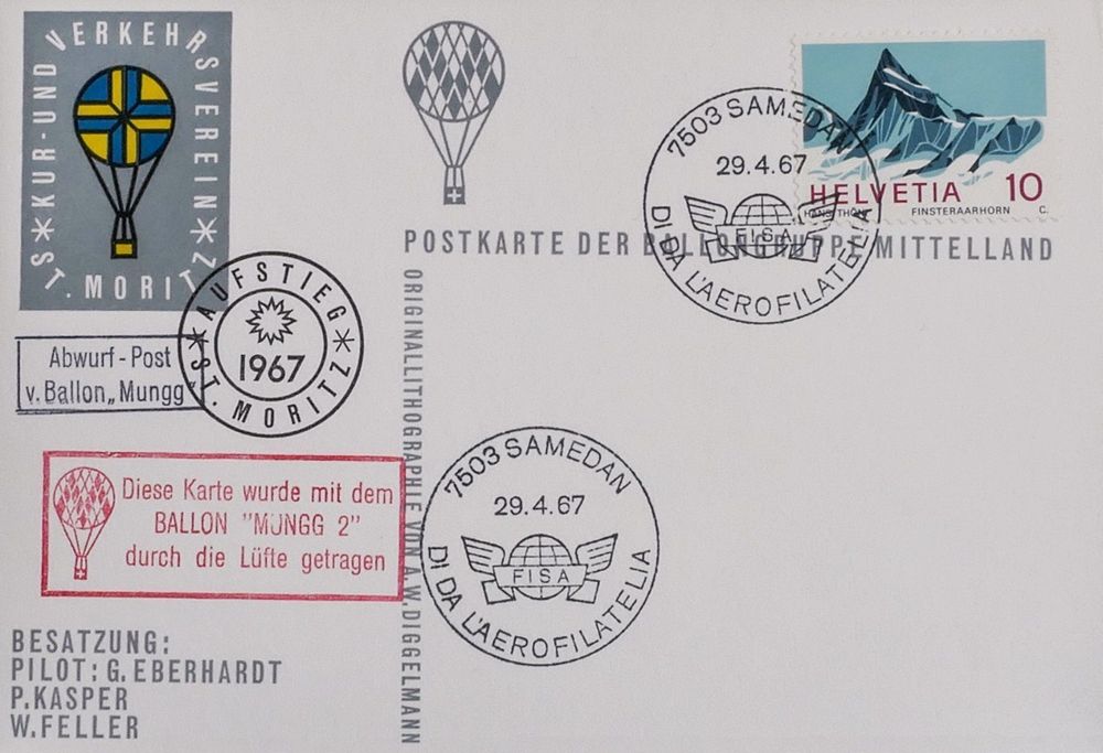 Ballonkarte Mit Sonderstempel Tag Der Aerophilatelie 1967 Kaufen Auf