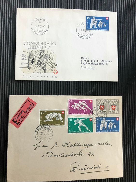 Pro Patria 1950 FDC B50 Illustriert Und Satz Exp 1 Aug Kaufen