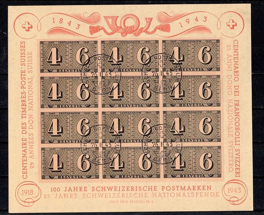 Luxusblatt 100 J Schweizer Postmarken 196 Kaufen Auf Ricardo