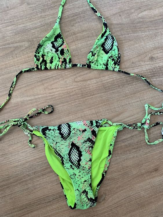 Cooler Neon Gr N Gelb Schwarz Bikini Triangle S Schn Rung Kaufen Auf