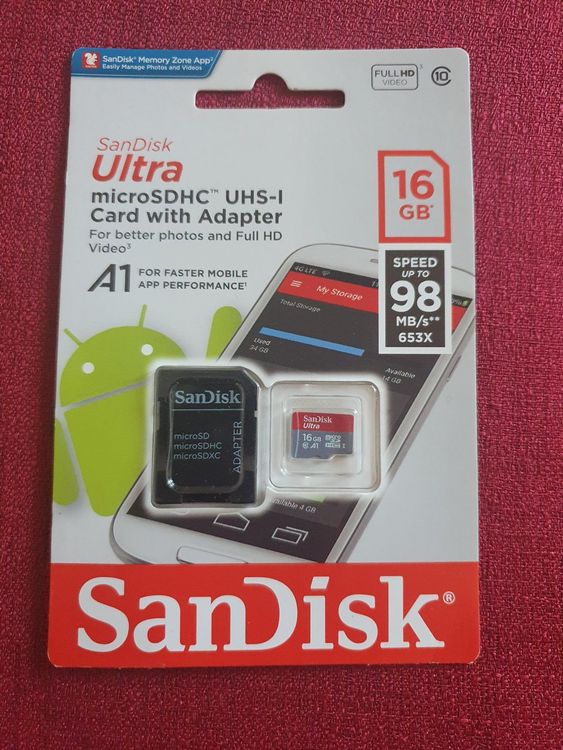 SanDisk Ultra Micro SDHC UHS I Karte Adapter 16GB Kaufen Auf Ricardo