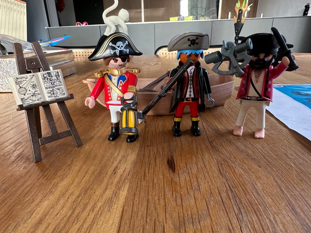 3 er Set Piraten Playmobil Piratenkönig Rotrock Pirat Boot Acheter