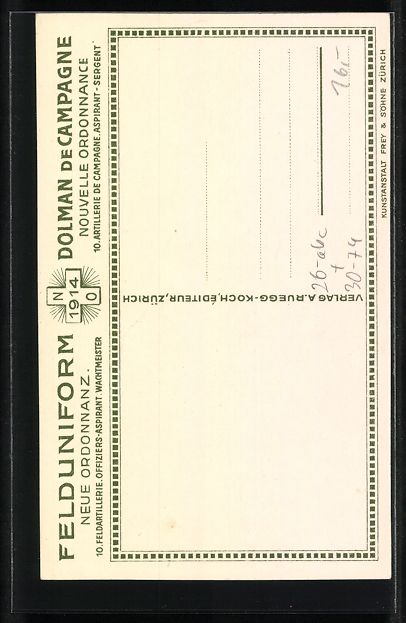 Foto, Lettere & Cartoline: sign. Emil Huber: Schweizer Soldat mit D – Usato da Berlin venduto da bartko-reher 1