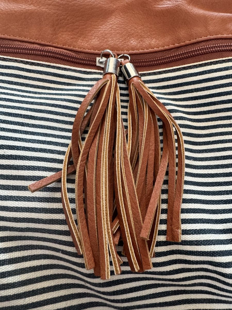 Borse da donna: Even&Odd Handtasche gestreift braun Lederimitat – Usato da Winkel venduto da Schorley 2