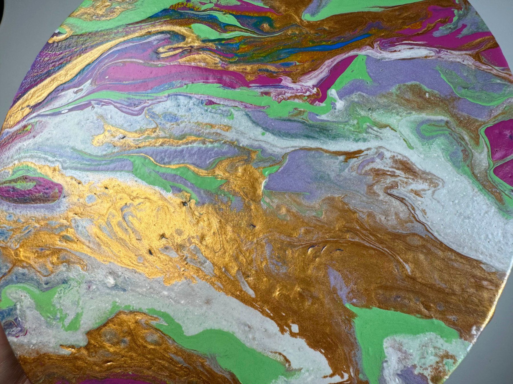 Dipinti: Acryl-Flüssigmalerei, kreisförmig – Usato da Schlieren venduto da MayaSheng1983 1