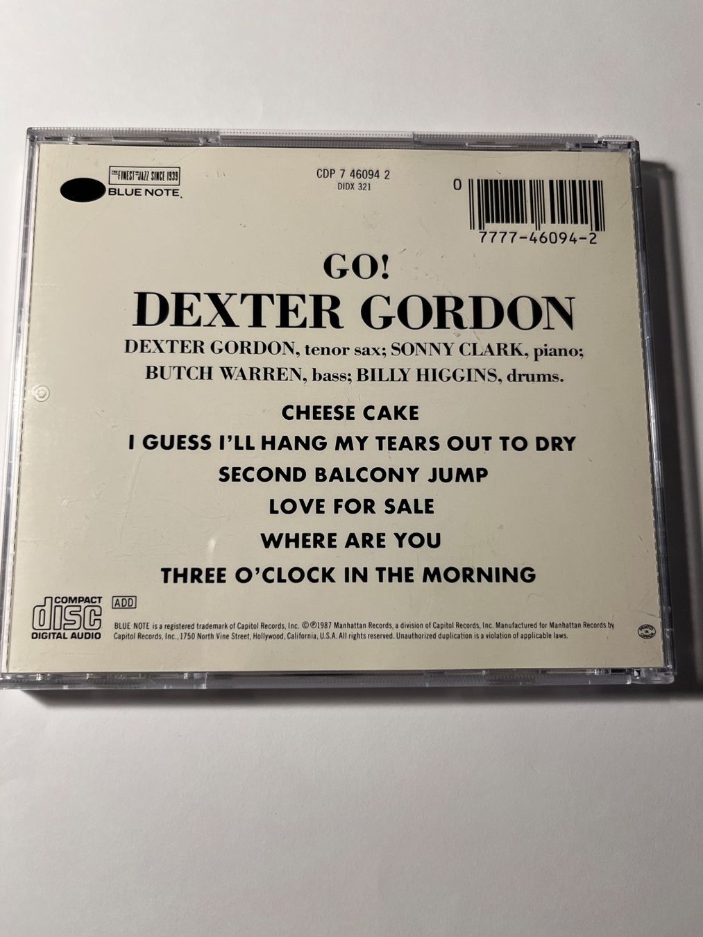 CD: DEXTER GORDON - GO! – Usato da Lausanne venduto da sbar224 1