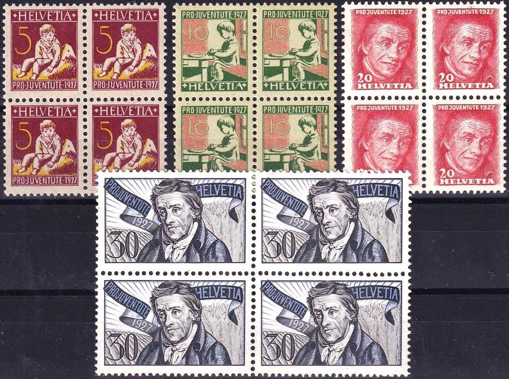 Tutti i francobolli: 1927 Pro Juventute Viererblock ** – Nuovo (secondo la descrizione) da Liestal venduto da Pep3