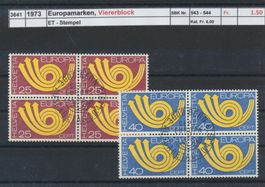1973 "Europamarken", Viererblock, ET - Stempel