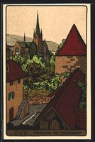 Steindruck-AK Zug, Partie an der Stadtma