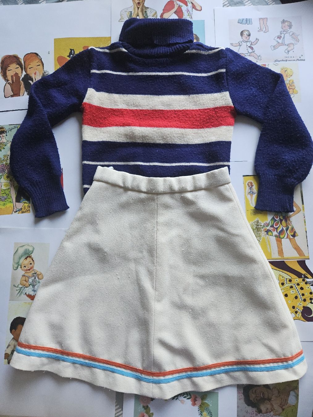 Lotti & Set di vestiti: robe et jupe ensemble réel seventies – Usato da Thônex venduto da lacomtessedesfees
