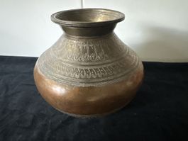 Antike Vase, Messing & Kupfer, Handarbeit, Orient Deko
