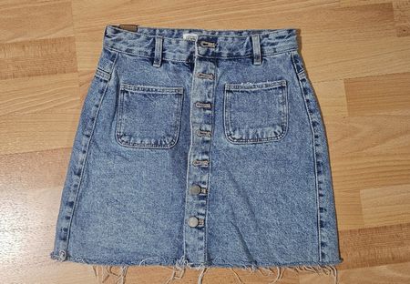 Zara Jeansrock, Minirock, Gr. XS, Knopfleiste