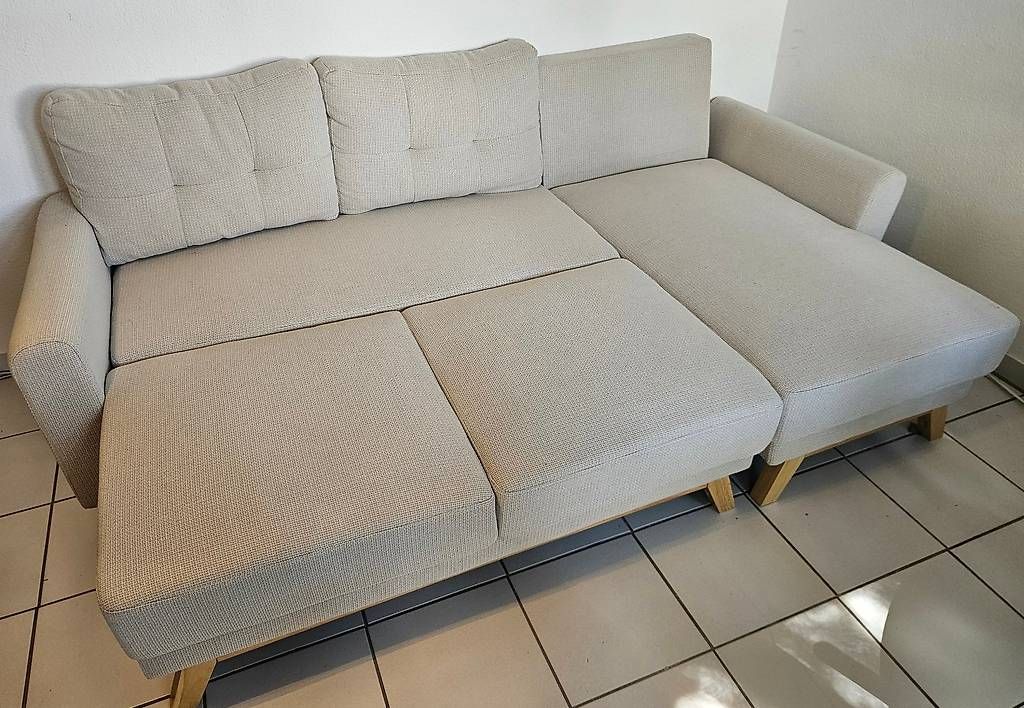 Sofas: Beliani Ecksofa SIRO Helles Beige Linksseitig  – Gebraucht aus Richterswil von Lamron 1