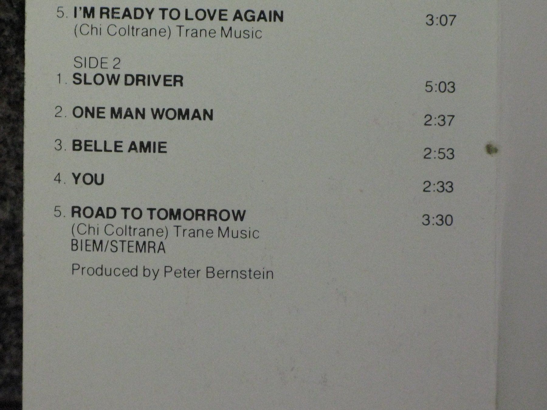 Musicassette: CHI  COLTRANE   Road to  Tomorrow – Usato da Langnau i. E. venduto da gf2_29jt 2